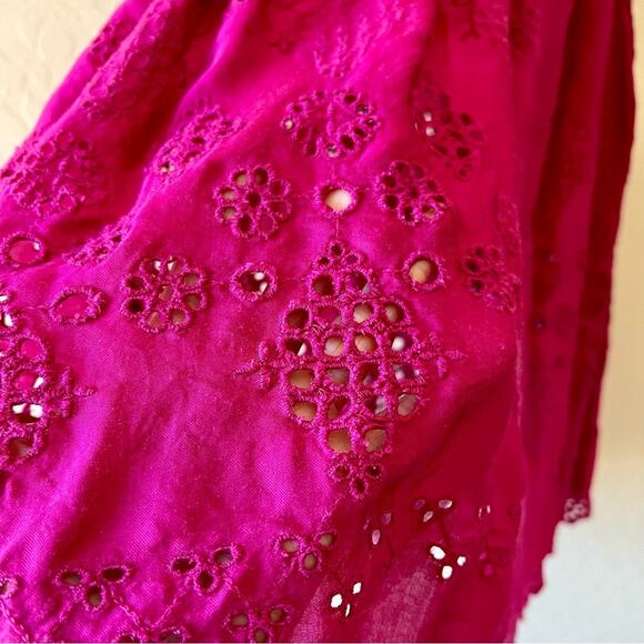 Anthropologie fuchsia pink eyelet lace blouse - Picture 6 of 9